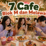 Suasana cafe aesthetic di Blok M dengan dekorasi modern dan pencahayaan hangat