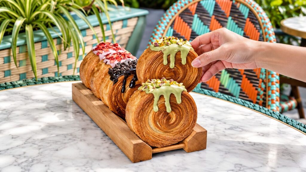 Cromboloni flaky dengan isian manis siap disantap