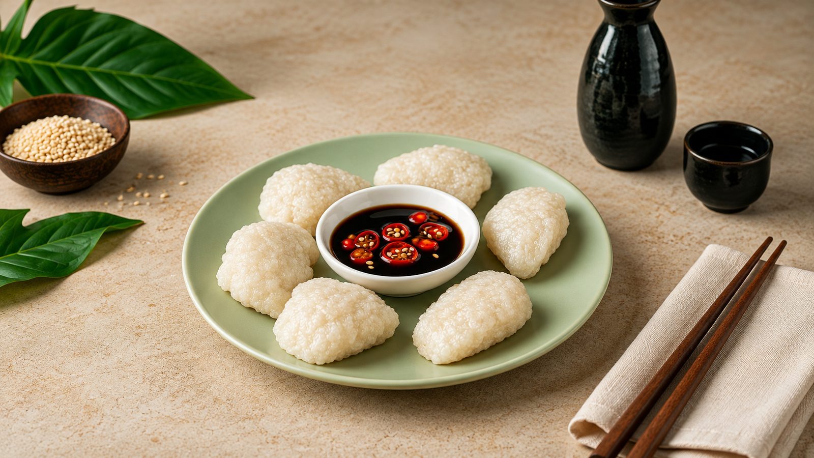 Cireng dengan sambal kecap sebagai camilan ringan