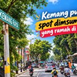 Ilustrasi Jalan Kemang Raya Jakarta Selatan dengan teks spot dimsum enak di Kemang